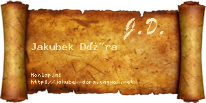 Jakubek Dóra névjegykártya