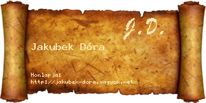 Jakubek Dóra névjegykártya