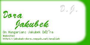 dora jakubek business card